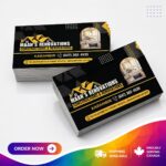 14pt AQ business cards with glossy coating, sharp print quality and professional finish