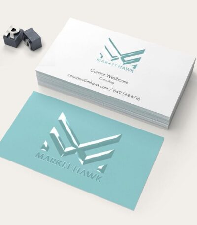 19pt soft touch business cards with spot UV gloss highlighting logo and premium finish